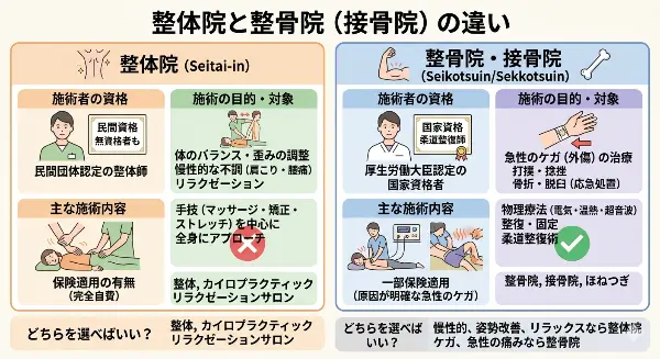 整骨院と整体の違い | 武蔵浦和ブロッサム鍼灸治療院・整体院